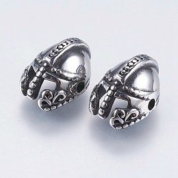 Honeyhandy 304 Stainless Steel Beads, Gladiator Helmet, Antique Silver, 15x11.5x9mm, Hole: 1.5mm