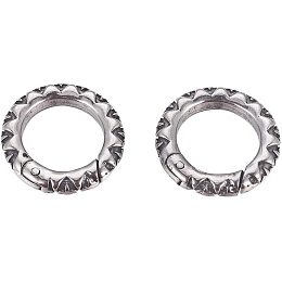 CHGCRAFT Stainless Steel Spring Gate Rings O Rings Antique Silver Color Clasps Ring Shaped Charms Circle Connector for DIY Key Ring Making 18x3.5mm