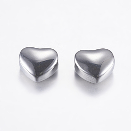 Honeyhandy 316 Surgical Stainless Steel Beads, Heart, Antique Silver, 8x9x5mm, Hole: 2.5mm