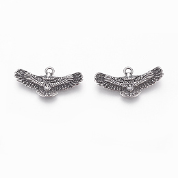 Honeyhandy 316 Surgical Stainless Steel Pendants, Eagle, Antique Silver, 13x25x2mm, Hole: 1.6mm