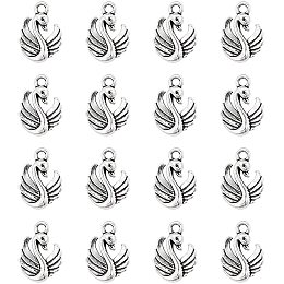 ARRICRAFT 100pcs Tibetan Style Pendants Antique Silver Swan Pendants for Jewelry Making, Cadmium Free and Lead Free