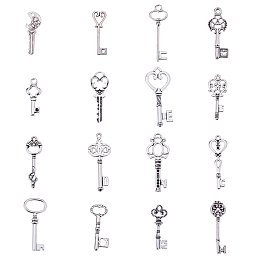 ARRICRAFT 60pcs/100g Antique Silver Mixed Key Tibetan Style Alloy Pendants for Crafting Jewelry Making