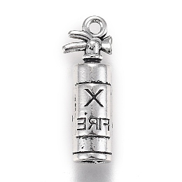 Honeyhandy Tibetan Style Alloy Pendants, Firefighter, Fire Extinguisher, Antique Silver, 23x7.9x6.5mm, Hole: 1.6mm