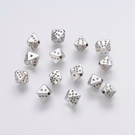 Honeyhandy CCB Plastic Beads, Cube, Antique Silver, 8x10x8.5mm, Hole: 1mm