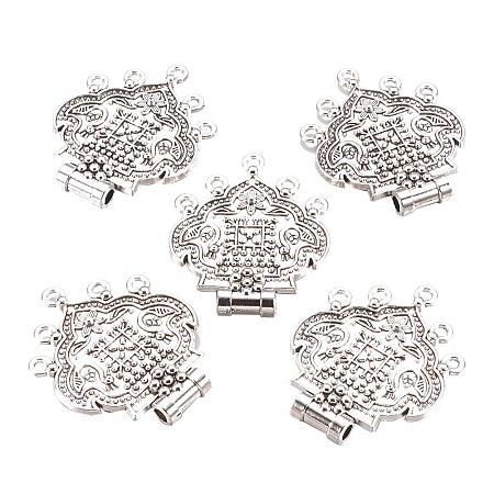 ARRICRAFT 5pcs Tibetan Style Alloy Chandelier Components for Earring Pendant DIY Jewelry Making, Antique Silver