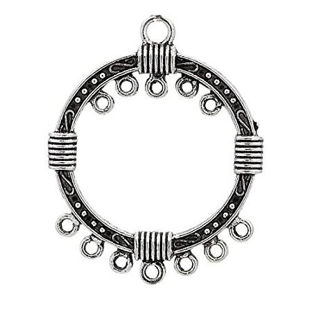 ARRICRAFT 10pcs Tibetan Style Ring Shape Alloy Chandelier Components for Earring Pendant DIY Jewelry Making, Antique Silver