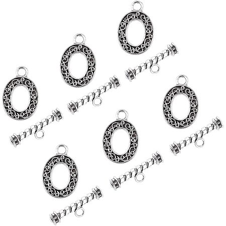10Sets Tibetan Silver Connector Toggle Charm Clasps Jewelry Findings 