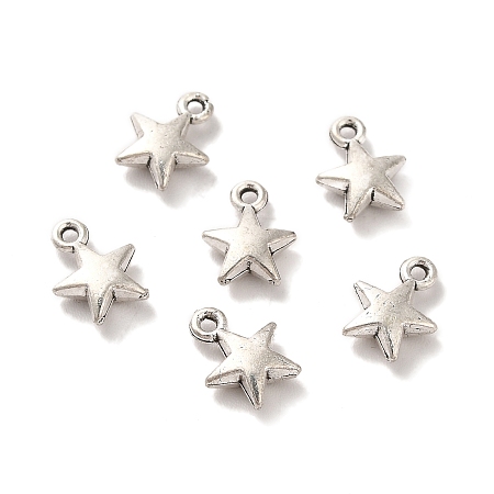 Tibetan Style Alloy Charms, Star Charm, Antique Silver, 8.5x7x2.5mm, Hole: 1mm, about 1785pcs/500g.