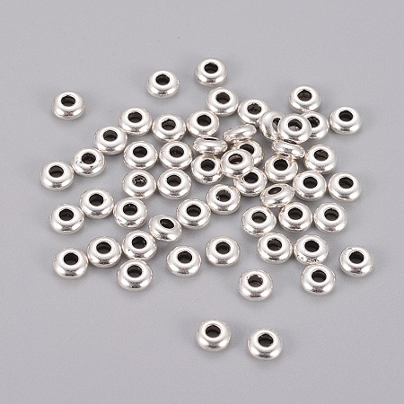 Honeyhandy Alloy Spacer Beads, Antique Silver, 5x2mm, Hole: 2mm