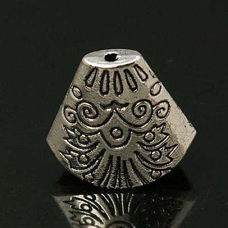 Honeyhandy Tibetan Style Bead Cones, For Tassels Pendant, Antique Silver, 18x20x9mm, Hole: 7x17mm