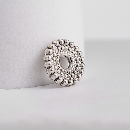 Honeyhandy Tibetan Style Flat Round Zinc Alloy Spacer Beads, Antique Silver, 9x2mm, Hole: 2.2mm