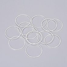 Honeyhandy Brass Linking Rings, Nickel Free, Silver, 20x1mm