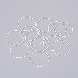 Honeyhandy Brass Linking Rings, Nickel Free, Silver, 20x1mm