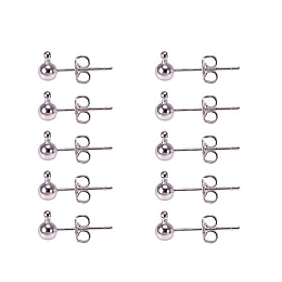 ARRICRAFT 20 Sets Silver Color Brass Post Earring Components Jewelry Findings Nickel Free