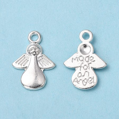 Honeyhandy Tibetan Style Pendants, Angel, Silver Color Plated, Lead Free and Cadmium Free and Nickel Free, 18x13x2mm, Hole: 1.5mm