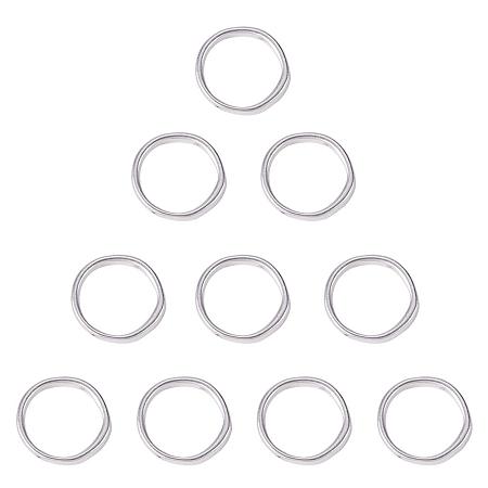SUNNYCLUE 1 Box 8pcs 925 Sterling Silver Plated Circle Bead Frames 18x18.5mm Findings Loose Alloy Beads Charms Pendants for DIY Jewelry Making Craft Findings