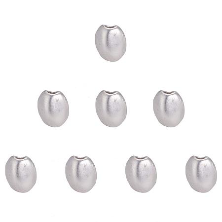 SUNNYCLUE 1 Box 10pcs 925 Sterling Silver Plated Alloy Large Hole Nugget Spacer Loose Beads 13x11mm Hole 3mm for DIY Jewelry Making