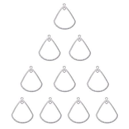 SUNNYCLUE 1 Box 10pcs 925 Sterling Silver Plated Alloy Teardrop Drop Connector Charms Pendants 39x31mm Beading Hoop Earring Findings Loops Accessories Craft Supplies Nickel Free