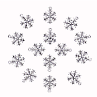 ARRICRAFT 20pcs Antique Silver Snowflake Tibetan Style Alloy Pendants Christmas Jewelry Findings (21x 16x 2mm)