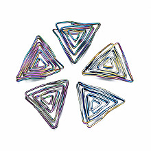 ARRICRAFT Eco-Friendly Iron Filigree Joiners Links, Cadmium Free & Lead Free, Twist Triangle, Multi-color, 33~34x35~36x6~10mm