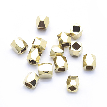 Honeyhandy Brass Spacer Beads, Lead Free & Cadmium Free & Nickel Free, Faceted, Cube, Raw(Unplated), 3x3x3mm, Hole: 1.5x1.5mm