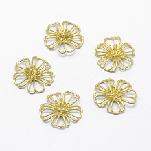 Honeyhandy Brass Cabochon, Lead Free & Cadmium Free & Nickel Free, Flower, Raw(Unplated), 19.5x4mm