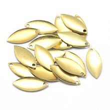 Honeyhandy Brass Pendants, Leaf, Lead Free & Cadmium Free & Nickel Free, Raw(Unplated), 16x7x1mm, Hole: 1mm