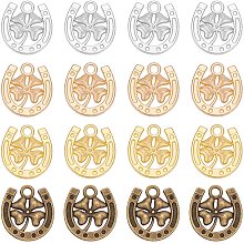 CHGCRAFT 80pcs 4 Colors Alloy Four Leaf Clover Charms U-Shaped Bracelet Necklace Pendants Charms for Earrings Necklace Crafts Making 0.6x0.63x0.08inch