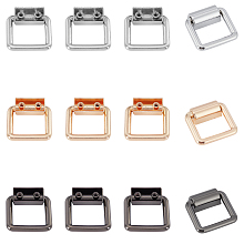 CHGCRAFT 12 Pcs 3 Colors Zinc Alloy Bag Side D Ring Clip, Hang Buckle Bag Shoulder Strap Chain Link Buckle, DIY Luggage Hardware Accessories, Cadmium Free & Lead Free, Mixed Color, 2.9x2.8x1.05cm