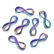 Honeyhandy Alloy Links Connectors, Cadmium Free & Lead Free, Infinity, Rainbow Color, 23x8x2mm