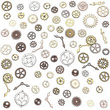 OLYCRAFT 400Pcs Resin Fillers Antique Steampunk Gears Charms 8-Color UV Epoxy Resin Supplies Filling Accessories for Jewelry Making Decoration