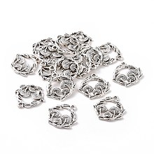 Honeyhandy Tibetan Style Alloy Pendants, Cadmium Free & Lead Free, Mushroom Shape, Antique Silver, 21x20x1.5mm, Hole: 1.4mm