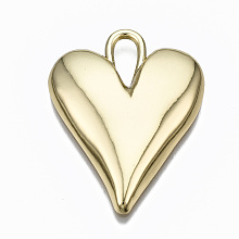 Honeyhandy Alloy Pendants, Heart, Cadmium Free & Lead Free, Light Gold, 35x26.5x4mm, Hole: 4x8mm