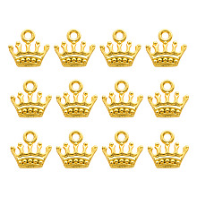 Arricraft Zinc Alloy Charms, Lead Free & Cadmium Free, Crown Shape, Golden, 13x14x3mm, Hole: 2mm