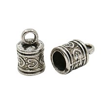 NBEADS Alloy Cord Ends about 100pcs/bag Terminators Lead Free Cadmium Free Antique Silver, 16x9mm