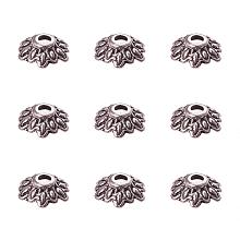 ARRICRAFT 200PCS 8mm Antique Silver Tibetan Style Flower Bead Caps