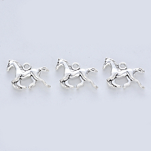 Honeyhandy Tibetan Style Alloy Pendants, Cadmium Free & Lead Free, Horse, Antique Silver, 15x18x3mm, Hole: 1.8mm, about 397pcs/500g