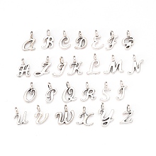 Honeyhandy Tibetan Style Alloy Pendants, Cadmium Free & Lead Free, Alphabet, Letter A~Z, Antique Silver, 9.5x5x1.5mm, Hole: 1.8mm, about 26pcs/set