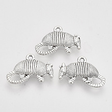 Honeyhandy Tibetan Style Alloy Pendants,  Cadmium Free & Lead Free, Animal, Antique Silver, 13x19x3mm, Hole: 1.4mm, about 325pcs/500g