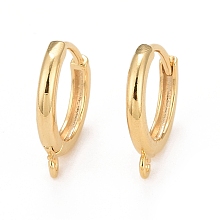 Honeyhandy Rack Plating Eco-friendly Brass Hoop Earring Findings, with Horizontal Loop, Lead Free & Cadmium Free, Ring, Real 24K Gold Plated, 12 Gauge, 16x13.5x2mm, Hole: 1mm, Pin: 1mm