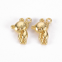 Honeyhandy Rack Plating Alloy Charms, Cadmium Free & Lead Free, Bear, Light Gold, 14.5x11.5x4mm, Hole: 1.4mm