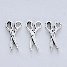 Honeyhandy Tibetan Style Alloy Pendants, Cadmium Free& Lead Free, Scissors, Antique Silver, 17.5x8.5x1.5mm, Hole: 1.8mm