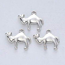 Honeyhandy Tibetan Style Alloy Pendants, Cadmium Free & Lead Free, Camel Shape, Antique Silver, 19x22.5x3mm, Hole: 1.8mm