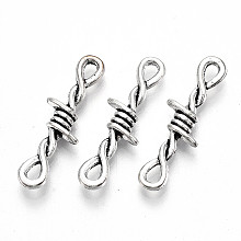 Honeyhandy Tibetan Style Alloy Links/Connector, Lead Free & Cadmium Free, Knot, Antique Silver, 33.5x10x4mm, Hole: 3.5x2mm