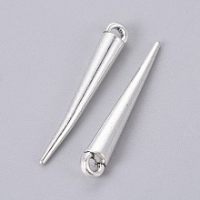 Honeyhandy Tibetan Style Alloy Spike Pendants, Lead Free & Cadmium Free, Antique Silver, 34x4.5x4.5mm, Hole: 3mm