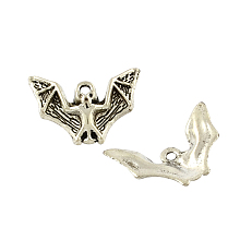 Honeyhandy Tibetan Style Alloy Bat Pendants, Cadmium Free & Lead Free, Antique Silver, 17x23.5x3mm, Hole: 2mm