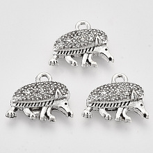 Honeyhandy Tibetan Style Alloy Pendants,  Cadmium Free & Lead Free, Hedgehog, Antique Silver, 14.5x17.5x3.5mm, Hole: 1.8mm