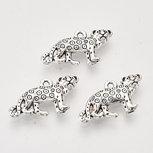 Honeyhandy Tibetan Style Alloy Pendants,  Cadmium Free & Lead Free, Leopard/Cheetah, Antique Silver, 12x22x3mm, Hole: 1.4mm