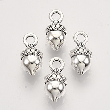 Honeyhandy Tibetan Style Alloy Pendants,  Cadmium Free & Lead Free, Acorns, Antique Silver, 13.5x6.5x6.5mm, Hole: 2mm