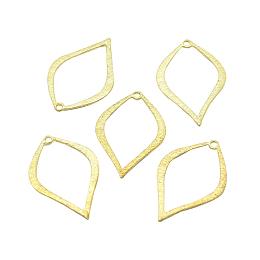 ARRICRAFT 50pcs Leaf Shape Open Bezel Charm Blank Frame Hollow Pendant with 2mm Hole for UV Resin Crafts Jewelry Making Golden